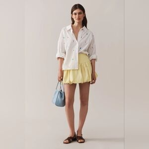 Anthropologie En Saison Nellie Cocktail Embrroider Buttondown Oversized Shirt M